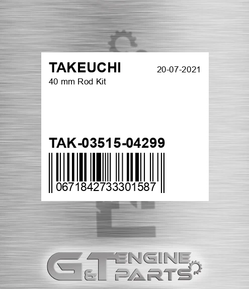 TAK-03515-04299 TAKEUCHI 40 Mm Rod Kit