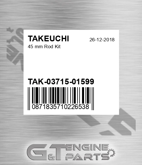 TAK-03715-01599 TAKEUCHI 45 Mm Rod Kit