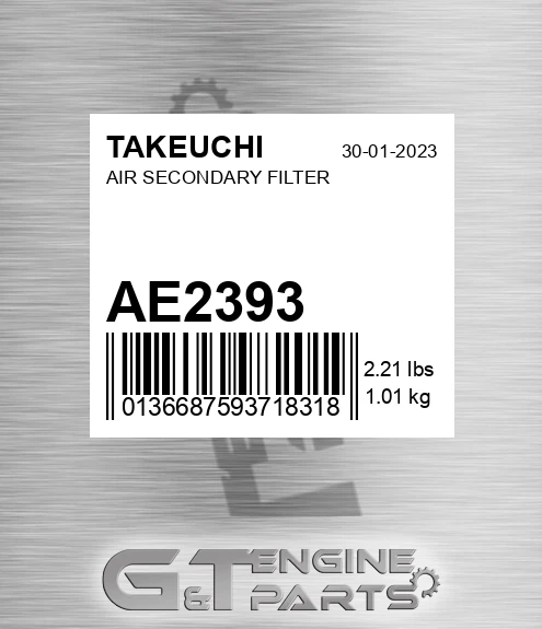 AE2393 TAKEUCHI Air Secondary Filter