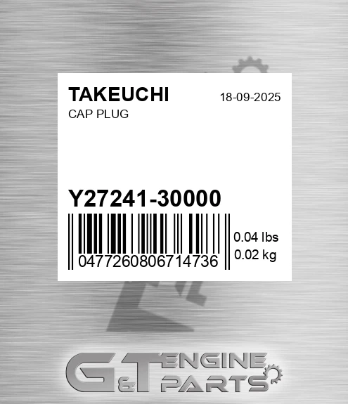 Y27241-30000 Cap Plug
