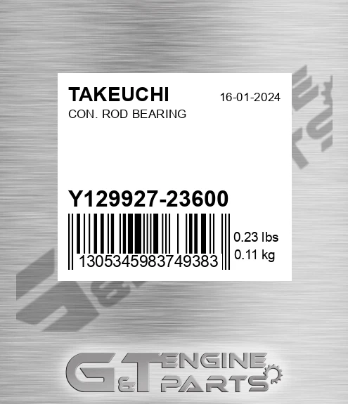 Y129927-23600 Con. Rod Bearing