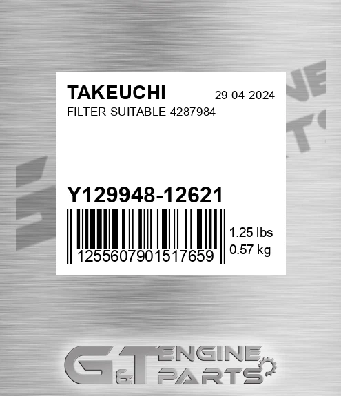 Y129948-12621 Filter Suitable 4287984