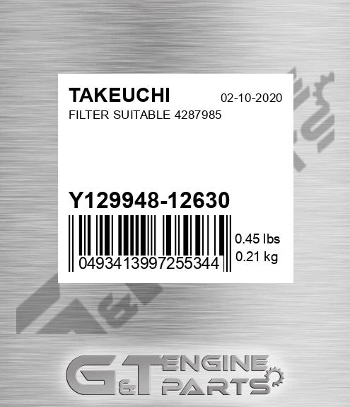 Y129948-12630 Filter Suitable 4287985