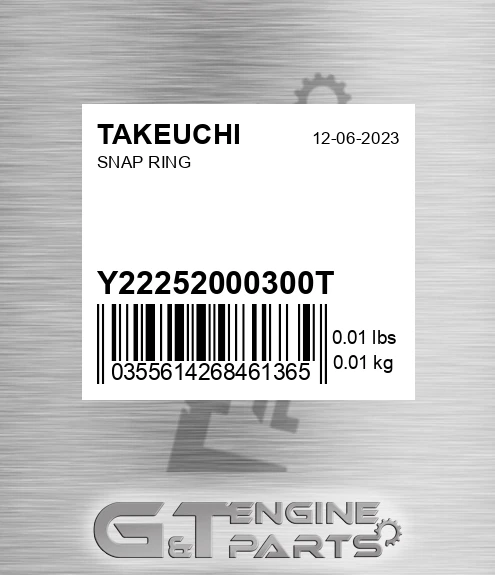Y22252000300T Snap Ring