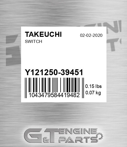 Y121250-39451 Switch