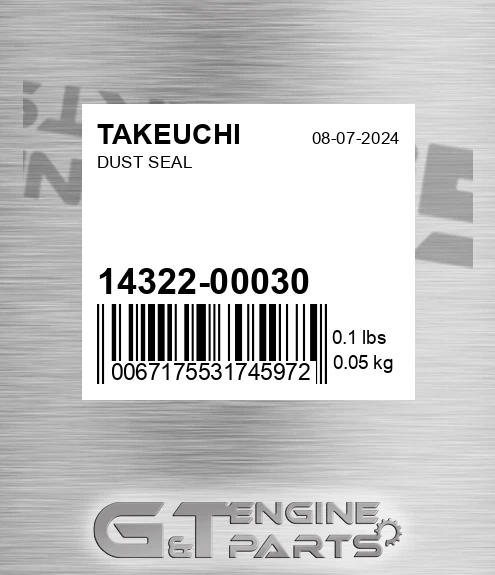 14322-00030 Dust Seal