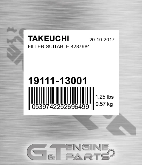 19111-13001 Filter Suitable 4287984
