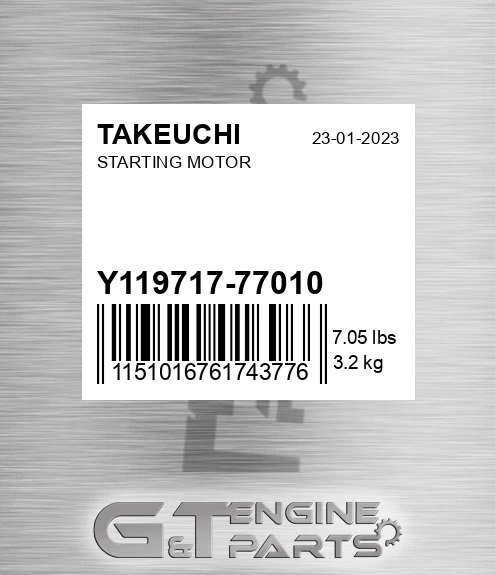 Y119717-77010 Starting Motor
