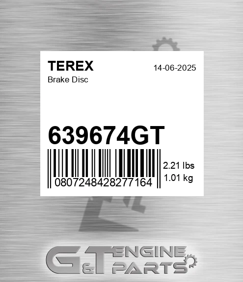 639674GT Brake Disc for TEREX