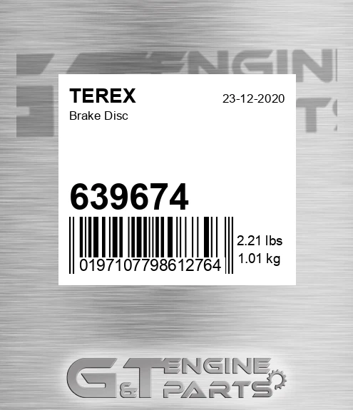 639674 Brake Disc for TEREX
