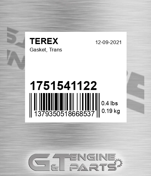 1751541122 Gasket, Trans for TEREX