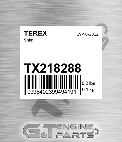 TX218288 Shim for TEREX