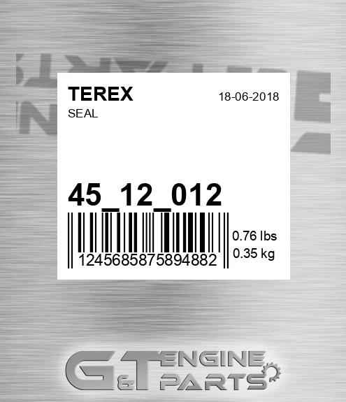 45_12_012 Seal for TEREX