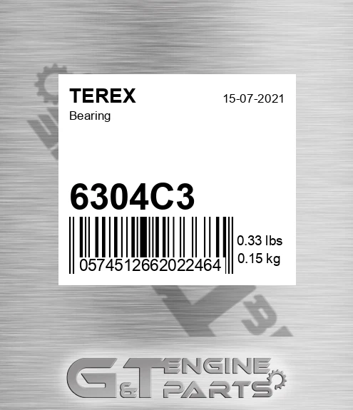 6304C3 Bearing for TEREX