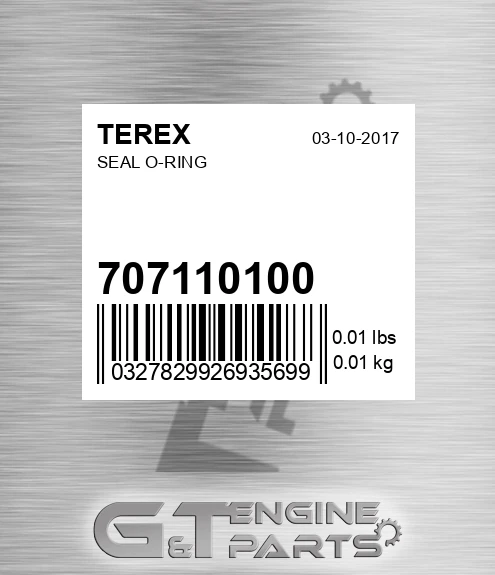 707.110.100 Seal O-ring for TEREX