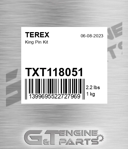 TXT118051 King Pin Kit for TEREX