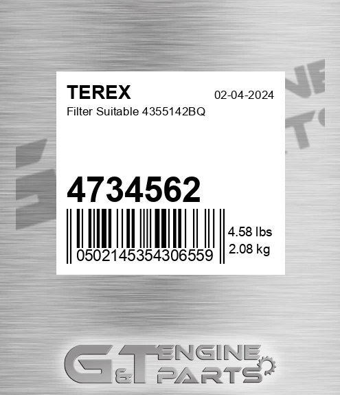 4734562 Filter Suitable 4355142bq