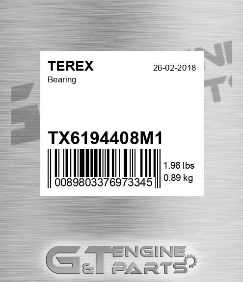 TX6194408M1 Bearing for TEREX