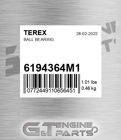 6194364M1 Ball Bearing for TEREX
