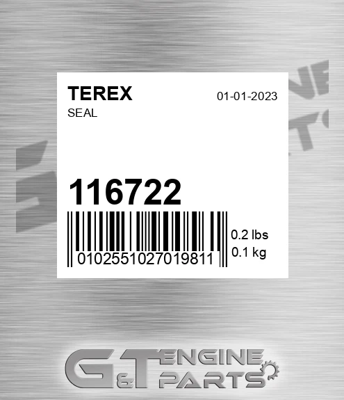 116722 Seal for TEREX
