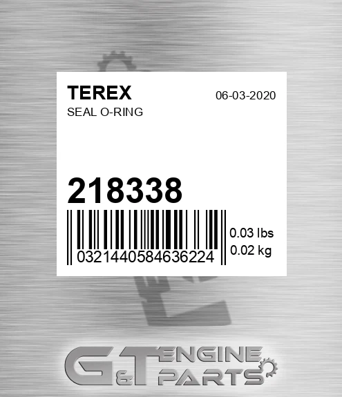 218338 TEREX Seal O-ring
