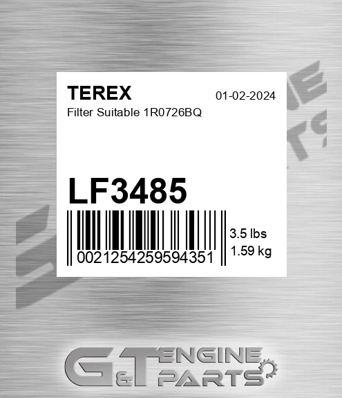 LF3485 Filter Suitable 1r0726bq