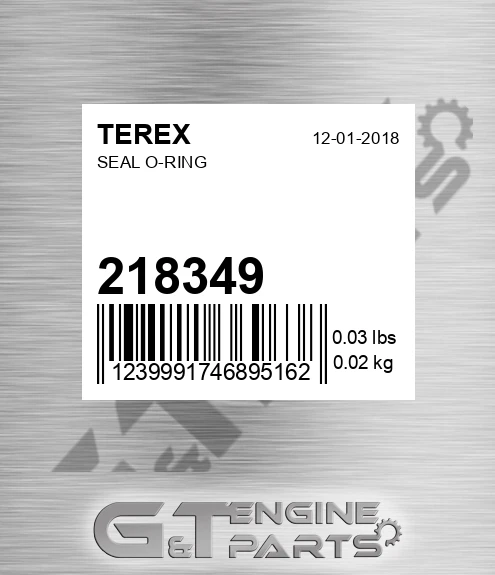 218349 Seal O-ring