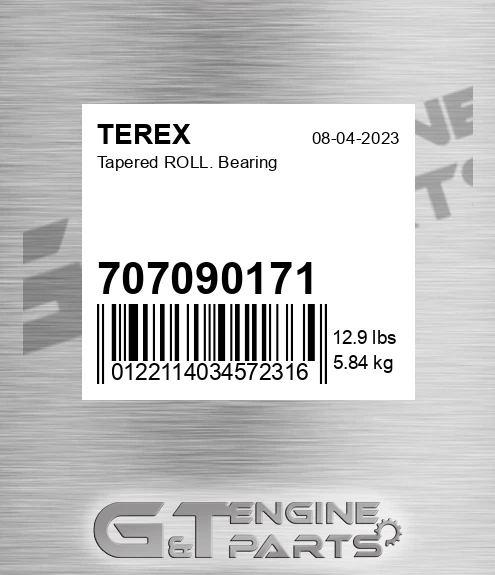 707090171 Tapered Roll. Bearing for TEREX