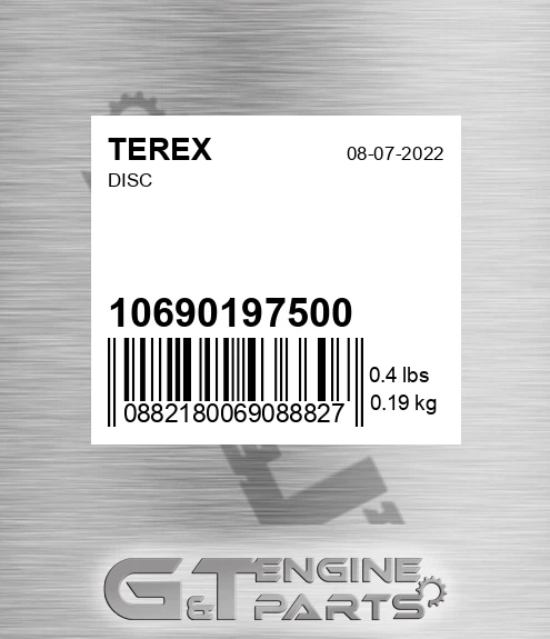 10690197500 Disc for TEREX