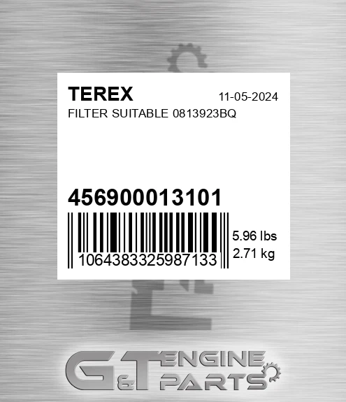 456900013101 Filter Suitable 0813923bq