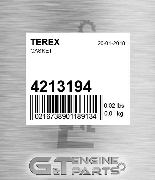 4213194 TEREX Gasket