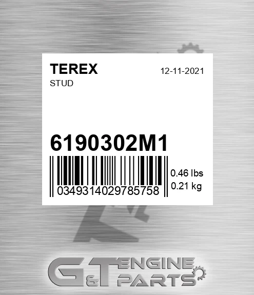 6190302M1 TEREX Stud