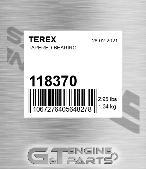 118370 TEREX Tapered Bearing