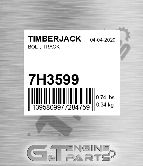 7H3599 Bolt, Track