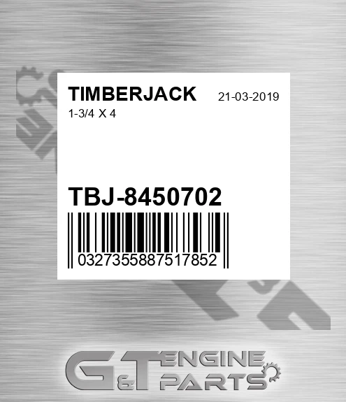 TBJ-8450702 1-3/4 X 4
