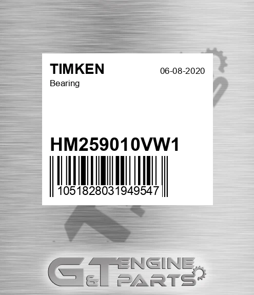 HM259010VW1 TIMKEN Bearing