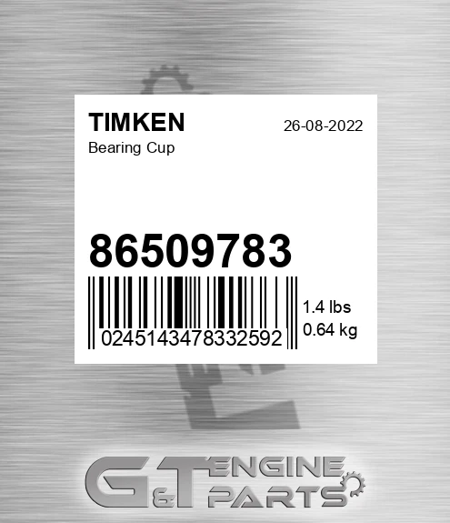 86509783 Bearing Cup