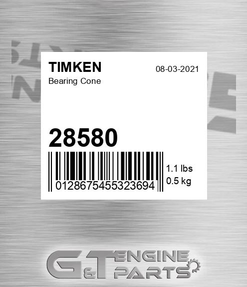 28580 TIMKEN Bearing Cone