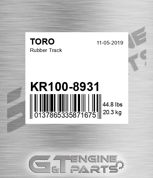KR100-8931 Rubber Track
