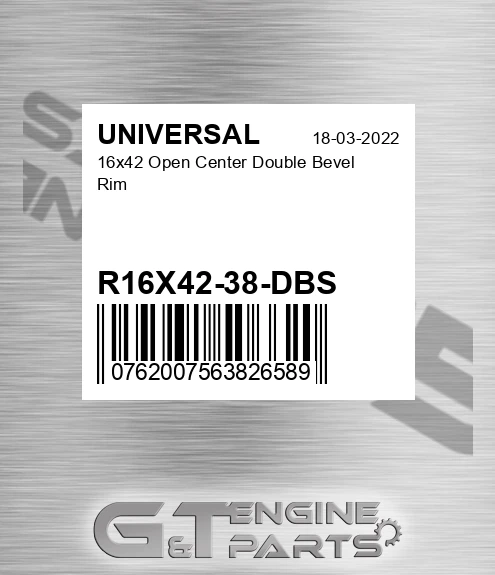 R16X42-38-DBS 16x42 Open Center Double Bevel Rim