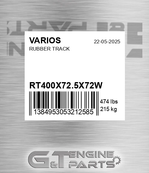 RT400X72.5X72W Rubber Track