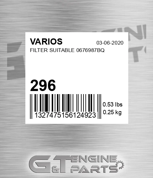 296 VARIOS Filter Suitable 0676987bq