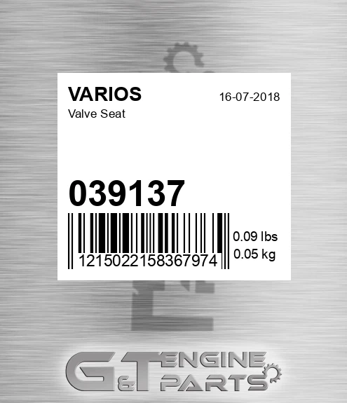 039137 Valve Seat for VARIOS