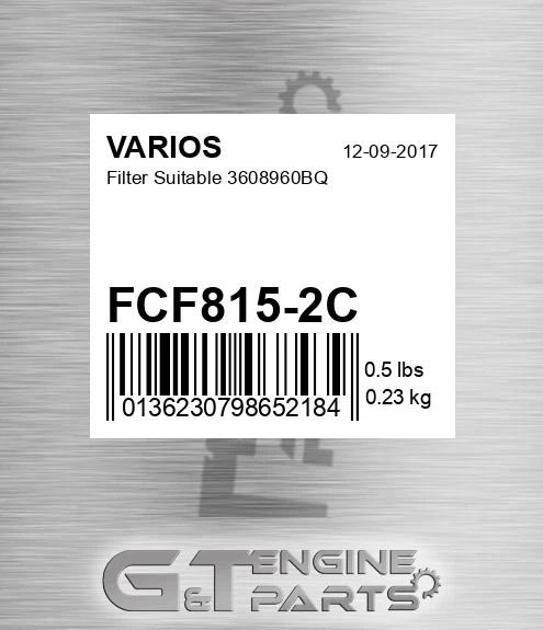 FCF815-2C Filter Suitable 3608960bq