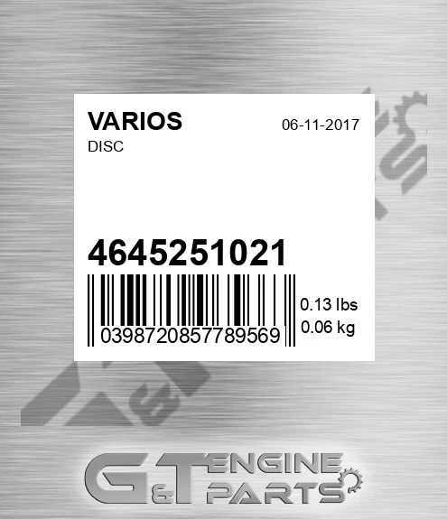 4645251021 Disc for VARIOS