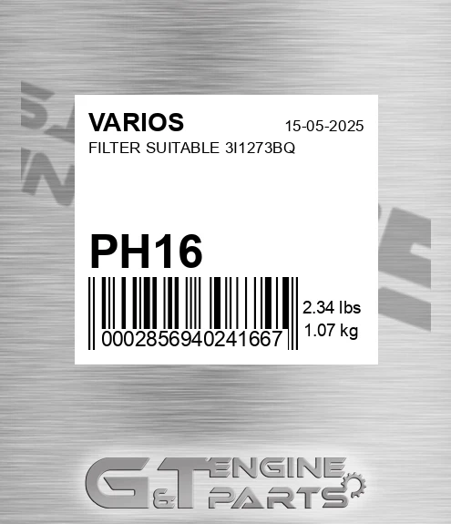 PH16 Filter Suitable 3i1273bq