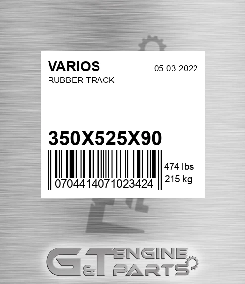 350X52.5X90 Rubber Track