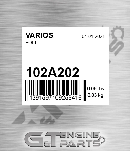 102.A202 Bolt for VARIOS
