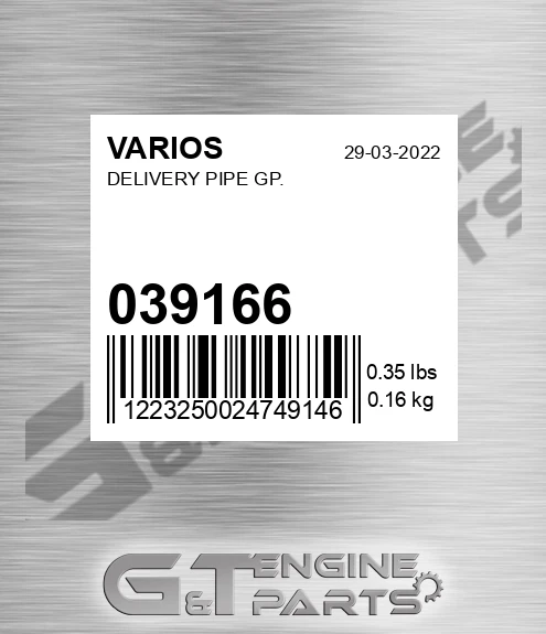 039.166 Delivery Pipe Gp. for VARIOS