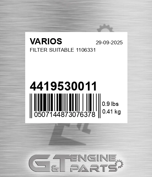 4419530011 Filter Suitable 1106331 for VARIOS